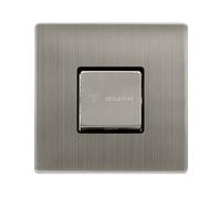 Click Definity Complete SFSS520BK 10A Ingot 3 Pole Fan Isolation Switch - Stainless Steel Cover Plate - Black Insert