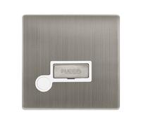 Click Definity Complete SFSS550PW 13A Ingot Fused Connection Unit With Optional Flex Outlet - Stainless Steel Cover Plate - Polar White Insert