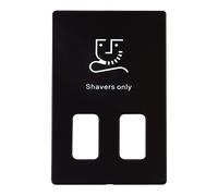 Click Definity SCP100MB Dual Voltage Shaver Socket Outlet Cover Plate - Metal Black