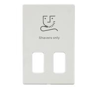 Click Definity SCP100MW Dual Voltage Shaver Socket Outlet Cover Plate - Metal White