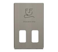 Click Definity SCP100SS Dual Voltage Shaver Socket Outlet Cover Plate - Stainless Steel