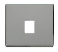 Click Definity SCP115CH Single RJ11/RJ45 Socket Outlet Cover Plate - Polished Chrome