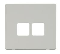 Click Definity SCP121PW Twin Telephone Socket Cover Plate - Polar White