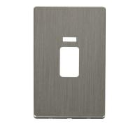 Click Definity SCP203SS 45A 2 Gang Plate Switch with Neon Cover Plate - Stainless Steel