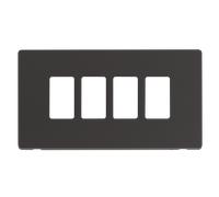 Click Definity SCP20404BK 4 Gang GridPro Frontplate - Black