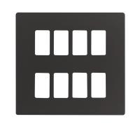 Click Definity SCP20508BK 8 Gang GridPro Frontplate - Black