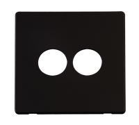 Click Definity SCP222MB 2 Gang Toggle Switch Cover Plate - Metal Black