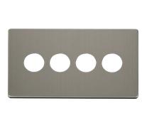 Click Definity SCP224SS 4 Gang Toggle Switch Cover Plate - Stainless Steel
