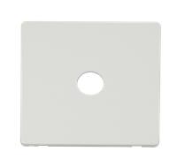 Click Definity SCP231MW Single Coaxial Socket Cover Plate - Metal White