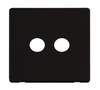 Click Definity SCP232MB Twin Coaxial Socket Cover Plate - Metal Black