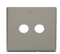 Click Definity SCP232SS Twin Coaxial Socket Cover Plate - Stainless Steel