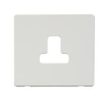 Click Definity SCP238MW 5A Round Pin Socket Outlet Cover Plate - Metal White