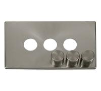 Click Definity SCP243BS 3 Gang Dimmer Switch Cover Plate - Brushed Stainless
