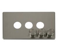 Click Definity SCP243SS 3 Gang Dimmer Switch Cover Plate - Stainless Steel