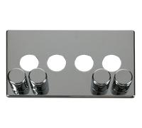 Click Definity SCP244CH 4 Gang Dimmer Switch Cover Plate - Polished Chrome