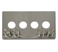 Click Definity SCP244SS 4 Gang Dimmer Switch Cover Plate - Stainless Steel