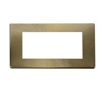 Click Definity SCP312AB 2 Gang Plate Quad Media Module Cover Plate - Antique Brass
