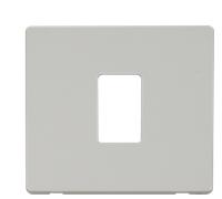 Click Definity SCP401PW 1G Single Aperture MiniGrid Unfurnished Front Plate - Polar White