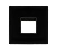 Click Definity SCP402MB 1G Plate Twin Aperture - Metal Black