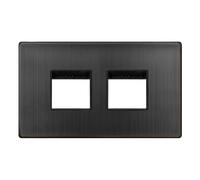 Click Definity SCP404BZ 2G (2 x 2) Aperture MiniGrid Unfurnished Front Plate - Matt Bronze