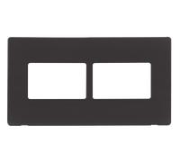 Click Definity SCP406BK 2G (2 x 3) Aperture MiniGrid Unfurnished Front Plate - Black