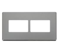 Click Definity SCP406CH 2G (2 x 3) Aperture MiniGrid Unfurnished Front Plate - Polished Chrome