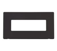 Click Definity SCP426BK 2G (6 In-Line) Aperture MiniGrid Unfurnished Front Plate - Black