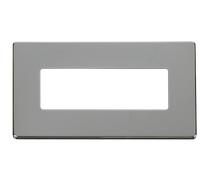 Click Definity SCP426CH 2G (6 In-Line) Aperture MiniGrid Unfurnished Front Plate - Polished Chrome