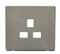Click Definity SCP430SS 1 Gang 13A Socket Cover Plate - Stainless Steel