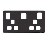 Click Definity SCP486BK 13A 2 Gang Switched Socket with 4.2A A&C USB Charger Cover Plate - Black