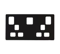 Click Definity SCP486MB 13A 2 Gang Switched Socket with 4.2A A&C USB Charger Cover Plate - Metal Black