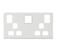 Click Definity SCP486PW 13A 2 Gang Switched Socket with 4.2A A&C USB Charger Cover Plate - Polar White
