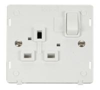 Click Definity SIN035PW 1 Gang 13A DP Switched Socket Insert - Polar White