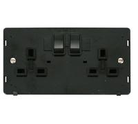 Click Definity SIN036BK 2 Gang 13A DP Switched Socket Insert - Black