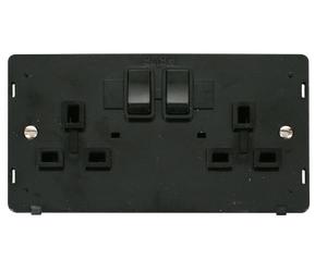Click Definity SIN036BK 2 Gang 13A DP Switched Socket Insert - Black