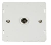 Click Definity SIN065PW Single Coaxial Socket Insert - Polar White