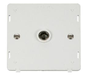 Click Definity SIN065PW Single Coaxial Socket Insert - Polar White
