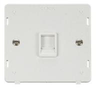 Click Definity SIN115PW Single RJ11 Socket Outlet Insert - Polar White
