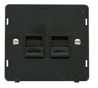 Click Definity SIN121BK Twin Telephone Socket - Master Insert - Black