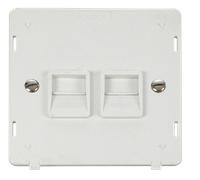 Click Definity SIN126PW Twin Telephone Socket - Secondary Insert - Polar White