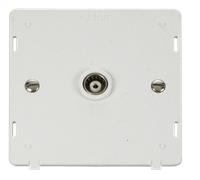 Click Definity SIN158PW Single Isolated Coaxial Socket Insert - Polar White