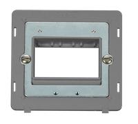 Click Definity SIN403GY 1 Gang MiniGrid Unfurnished Plate Insert - 3 Apertures - Grey