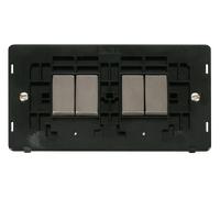 Click Definity SIN414BKSS Ingot 10AX 4 Gang 2 Way Switch Insert - Black / Stainless Steel