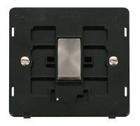 Click Definity SIN425BKBS Ingot 10AX 1 Gang Intermediate Switch Insert - Black / Brushed Stainless