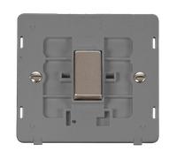 Click Definity SIN425GYSS 10AX Ingot 1 Gang Intermediate Plate Switch Insert - Grey / Stainless Steel