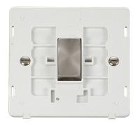 Click Definity SIN425PWBS Ingot 10AX 1 Gang Intermediate Switch Insert - Polar White / Brushed Stainless
