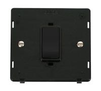 Click Definity SIN500BK 50A 1 Gang Double Pole Plate Switch Insert - Black Insert & Rocker