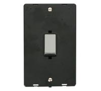 Click Definity SIN502BKCH Ingot 45A 2 Gang Plate DP Switch Insert - Black / Chrome