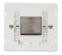 Click Definity SIN520PWBS Ingot 10A 1 Gang 3 Pole Fan Isolation Switch Insert - Polar White / Brushed Stainless