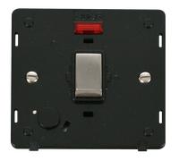 Click Definity SIN523BKSS Ingot 20A DP Switch With Flex Outlet & Neon Insert - Black / St. Steel